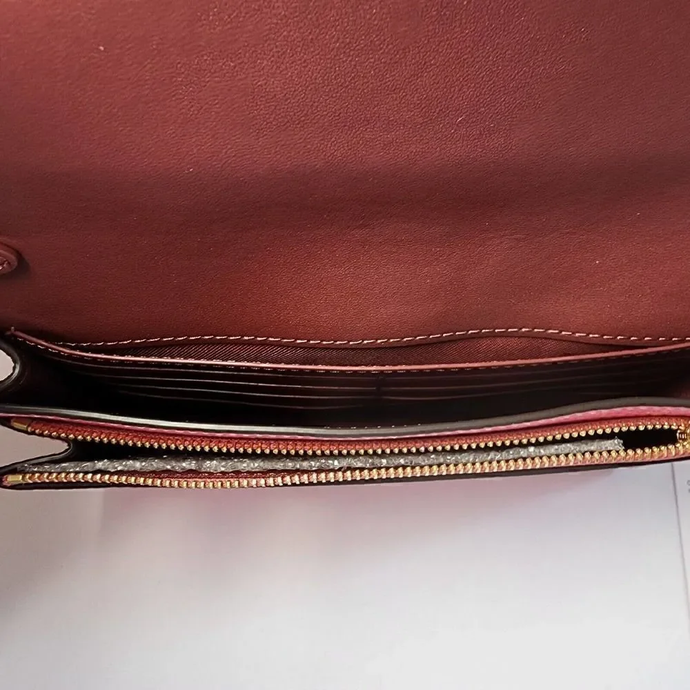 NWT Coach CH181 Anna Foldover Clutch Crossbody With Trompe L'oeil Print